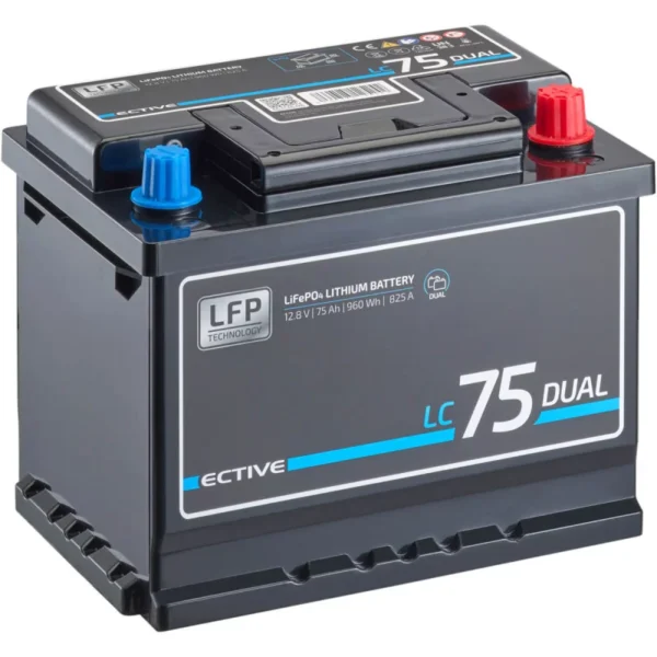 lc dual lithium batterie 75ah 12v 960wh 825a