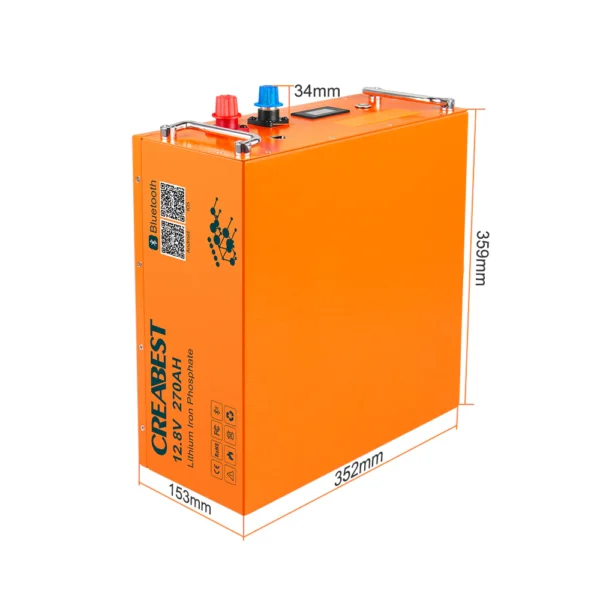 lifepo4 akku 270ah 12.8v für wohnmobil, backup stromversorgung mit bluetooth